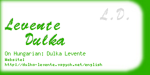 levente dulka business card